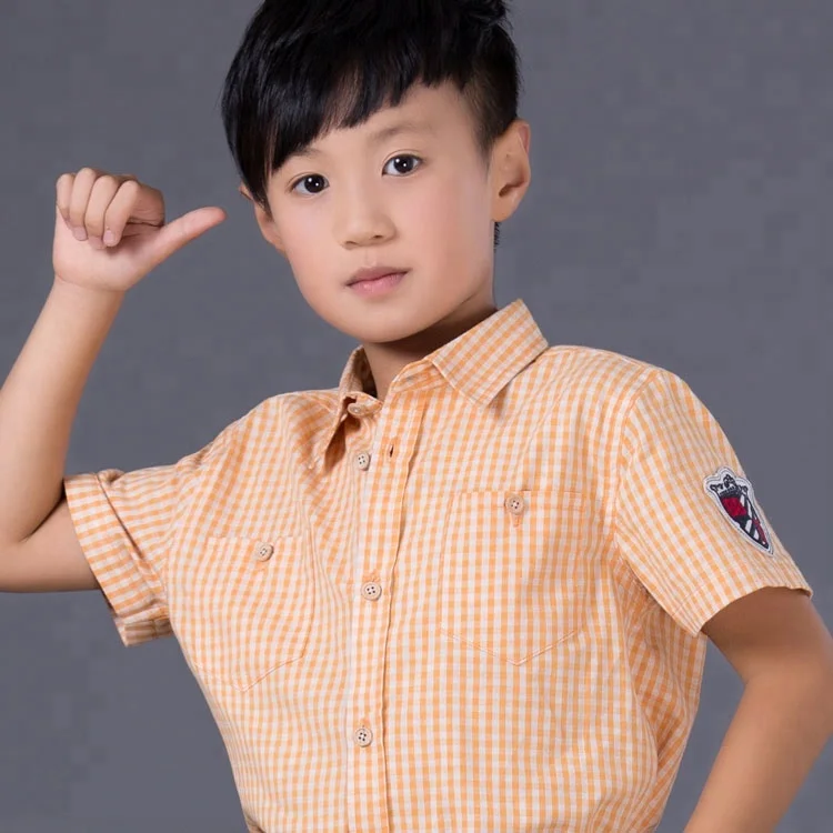 
ready to ship boys shirts cheaper price kids boys yarn dyed check woven shirt in stock 