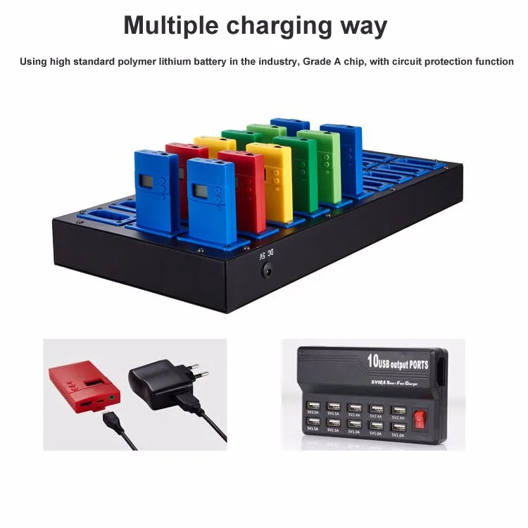 wireless tour guide system with rechargeable lithium battery long working time