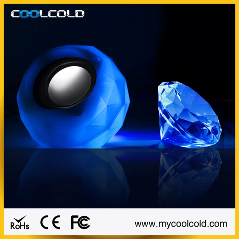 LED USB Speakers- Wired Laptop Speakers 2.0 Channel Small Computer Desktop Speakers for PC, Echo Dot, Updated Version