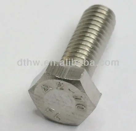 
stainless steel DIN933 hexagon head bolt 