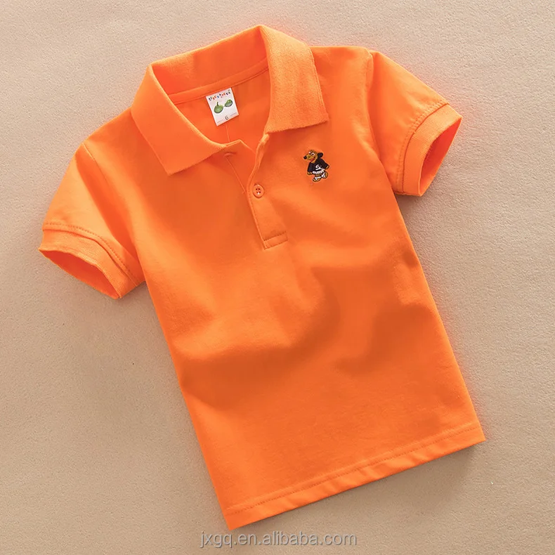 100 cotton 180 grams Fabric Weight short sleeve polo shirts boys embroidered plain t shirts