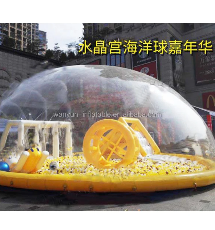 Inflatable transparent bubble tent soft playground, ball pool for kids rental, play center
