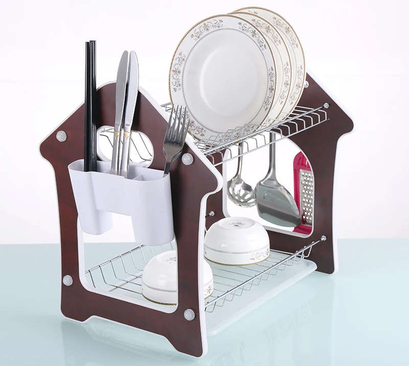 Multifunction Stainless Steel Kitchen Knife Display Stand Tableware Dinnerware Metal Orgainzers Dish Rack