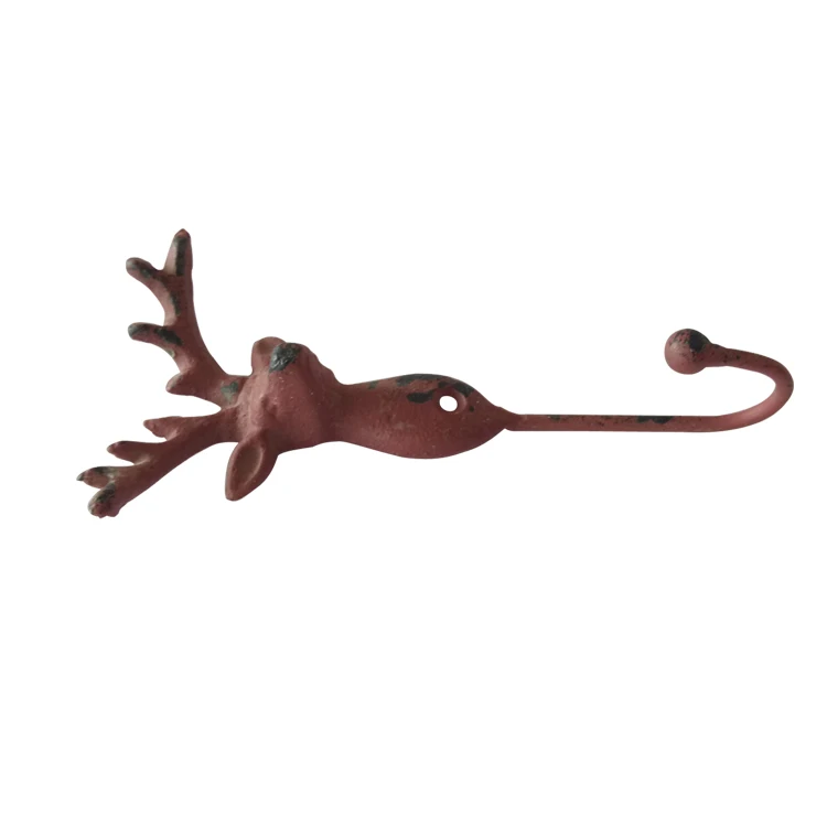 Wholesale cast iron deer head wall hanger hook