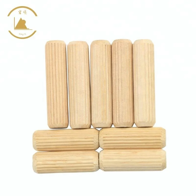 Hot Sale China Factory Threaded Wooden Dowel Birch Wooden Dowel Pins Can Be Customized