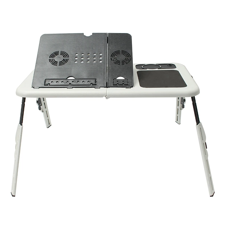 Folding Laptop Stand Desk Holder Laptop Desk Table with Powerful 2 USB Cooling Fans Mouse Pad Notebook Table Laptodesk for Bed