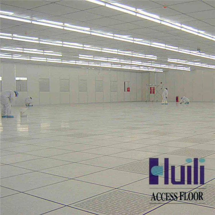 Raised access floor with colorful conductive PVC vinyl tile