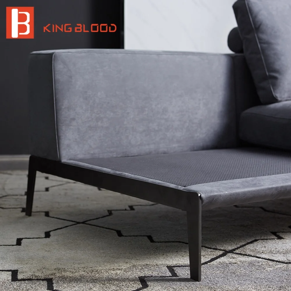 latest design living room sofas luxury furniture corner fabric genuine nubuck leather sofa set