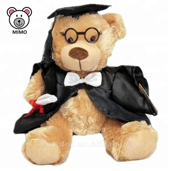 Fat Fluffy Super Soft Plush Brown Graduation Teddy Bear For University Wholesale Custom LOGO Stuffed Plush Teddy Bear Doll