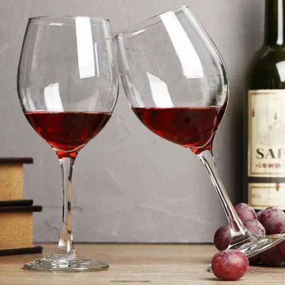 Wholesale red wine glass cup set high quality lead free clear crystal wedding wine glass