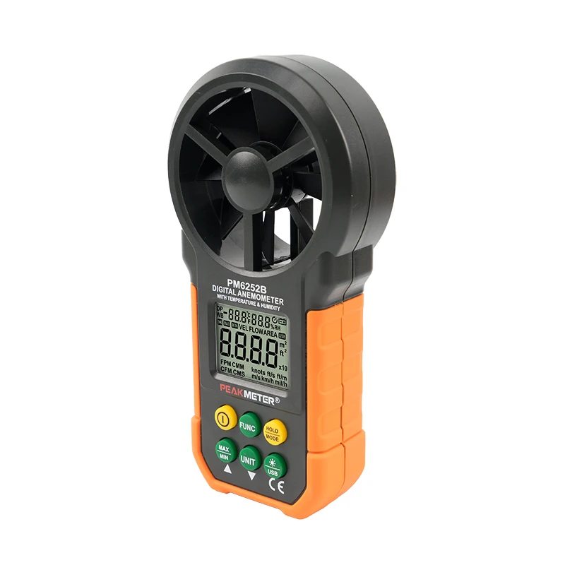 USB Multifunction Air Velocity Temperature Relative Humidity Flow Digital Handheld Anemometer