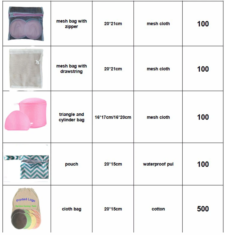
HFOO1 Organic Bamboo Nursing Pads 10 Pack With Washable Carrying Bag 