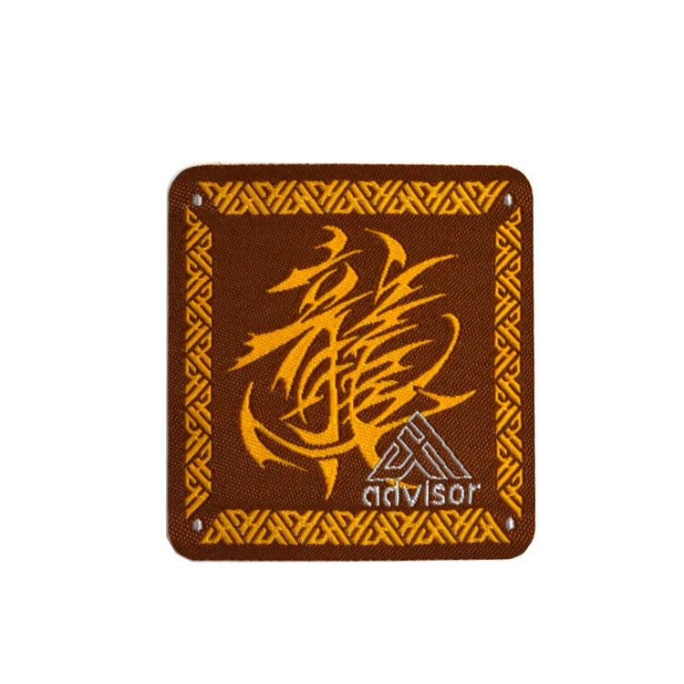 
Custom Logo Heat Cut End Folded Fabric Woven Damask Collar Labels Maker for T-Shirt 