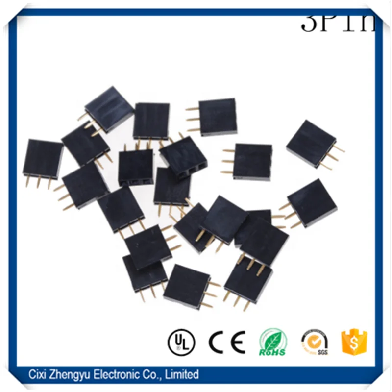 2.54mm Female Single Row Pin Header Strip PCB Connector 2/3/4/5/6/7/8/9/10/11/12/13/14/15/16/20/40 Pin