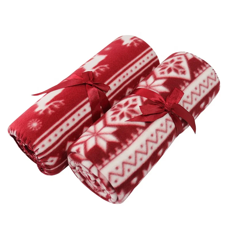 Christmas polar fleece blanket for gift