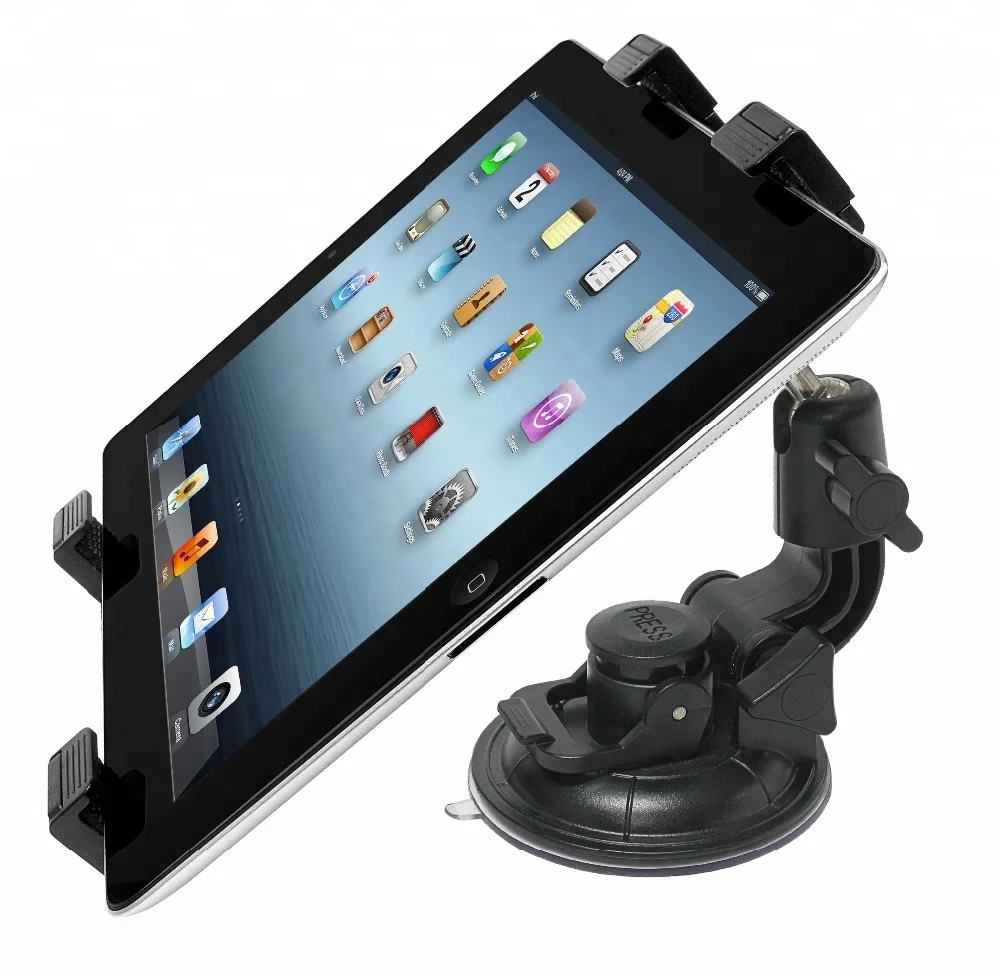 360 degree rotation strong suction dual adjustable tablet holder for car