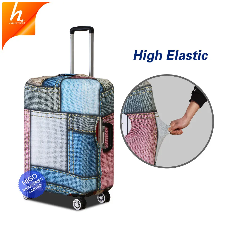 Travel Accessories White Polyester Stretchy Luggage Cover Blank