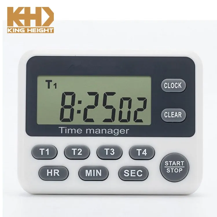 KH-TM042 KING HEIGHT Classroom Cooking Kids Teachers Countdown Digital Kitchen Alarm Clock 4 Channels Timer