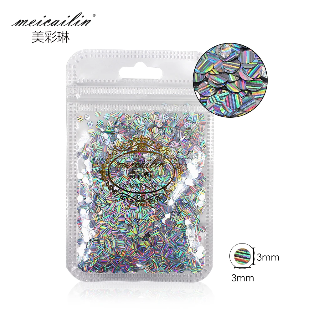 New Nail Products 1.2mm 2mm 3mm Laser Sequins Design for Nail Art Salon Beauty DIY