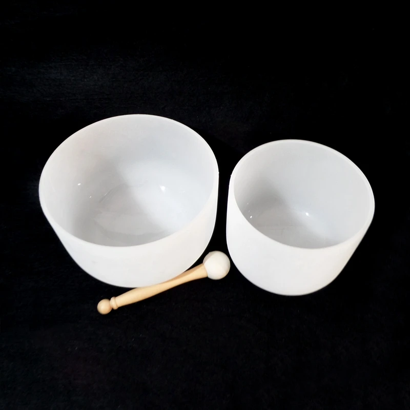 frosted crystal quartz singing bowl for Yoga and sound therapy