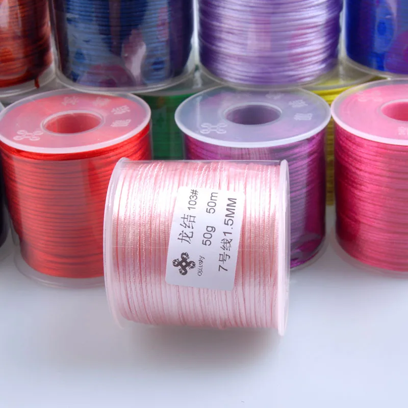 LONGJIE wholesales 30 colors 1.5mm nylon silk cord for bracelet
