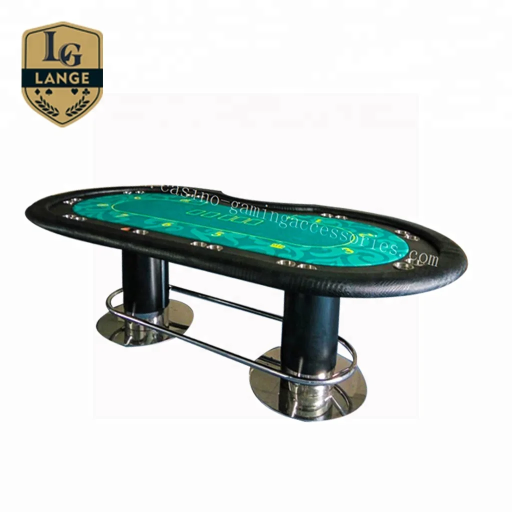 Custom Design Texas high quality Poker Table with Racetrack and Pedestal Legs