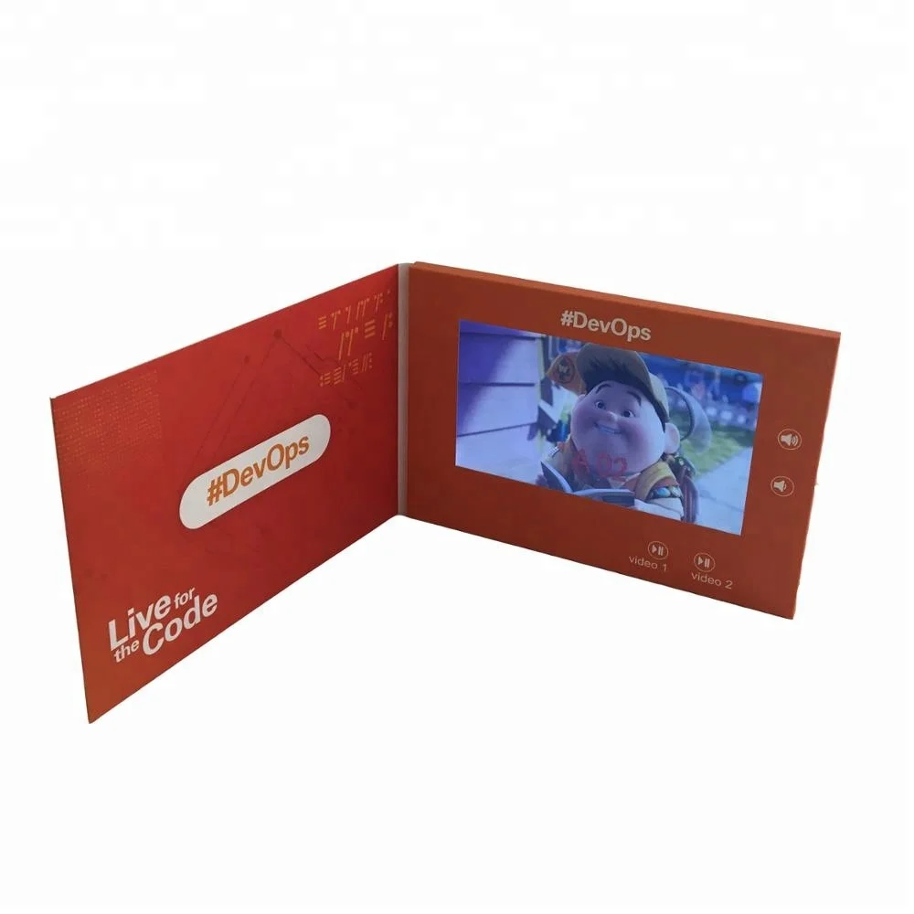 
7 inch video player greeting card lcd greeting brochure 