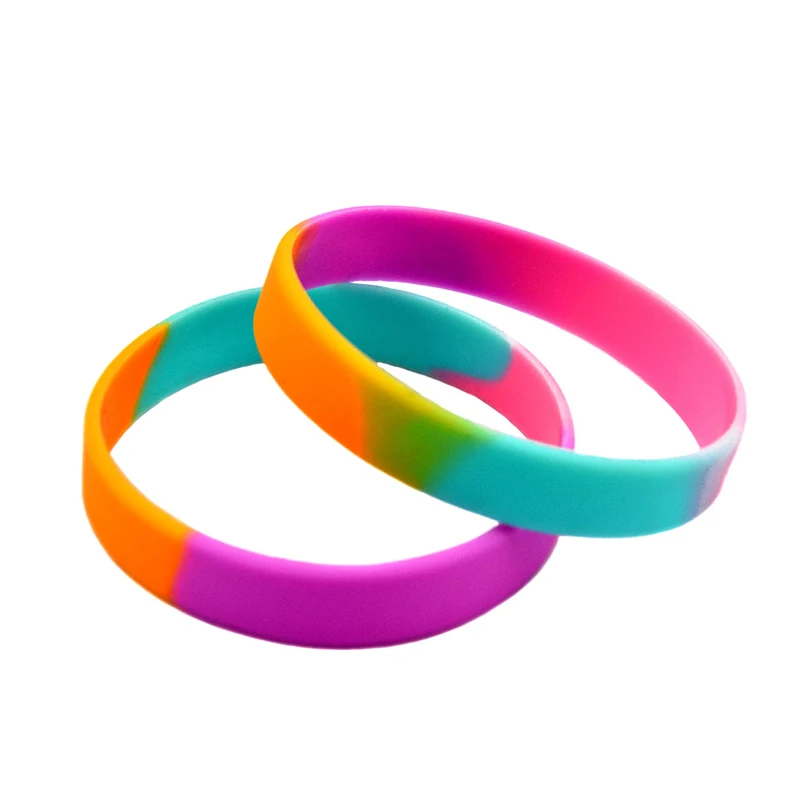 Rainbow silicone wristband custom cheap magnetic bracelets