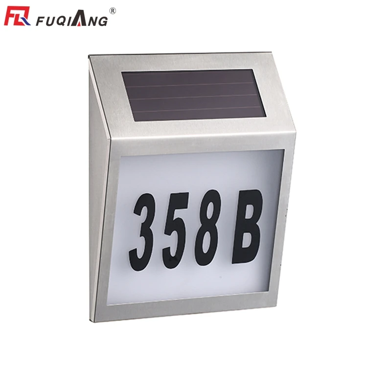 Stainless steel 2 pcs LED 0.2W  solar power house number light
