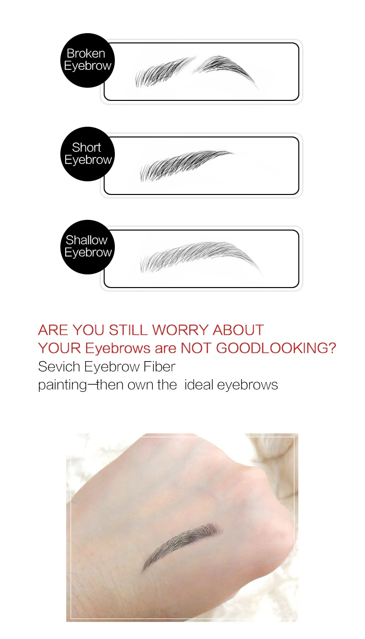 OEM temporary eyebrow shape extensions fiber wigs