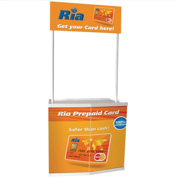 
Easy carrying supermarket foldable promotion table Custom PVC advertising promotional counter