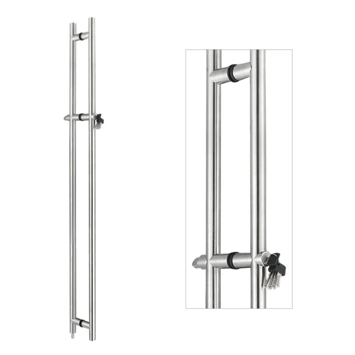 Лучшая цена односторонние стеклянные дверные ручки с замком для передних ворот