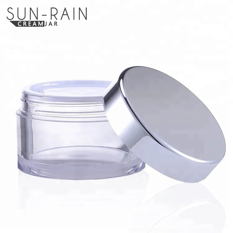 Manufacturer Wholesale Empty Fancy White Color Abs Cap PETG Child Proof Cream Cosmetic Jars