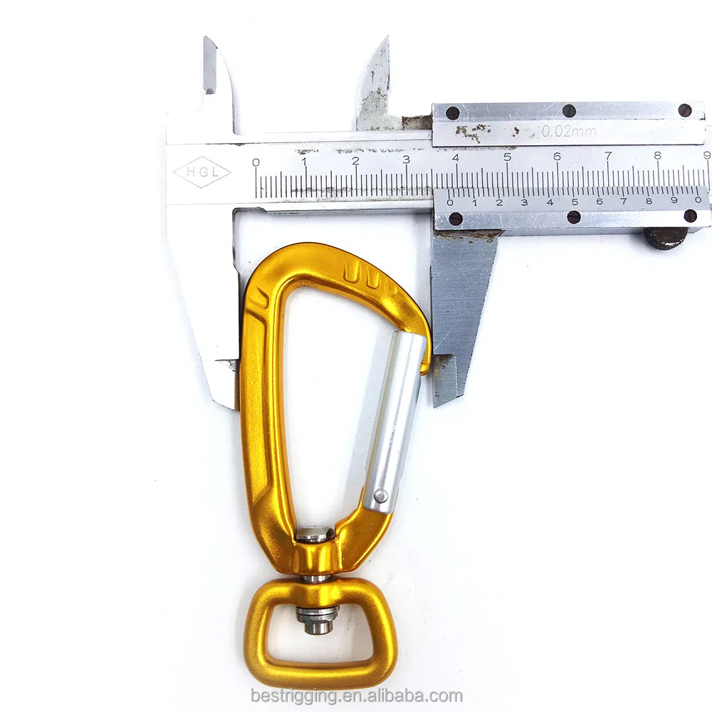 7075 Pull Aluminum Oxidation 1 Inch Snap Hook Swivel Carabiner Custom Logo Hook Straps