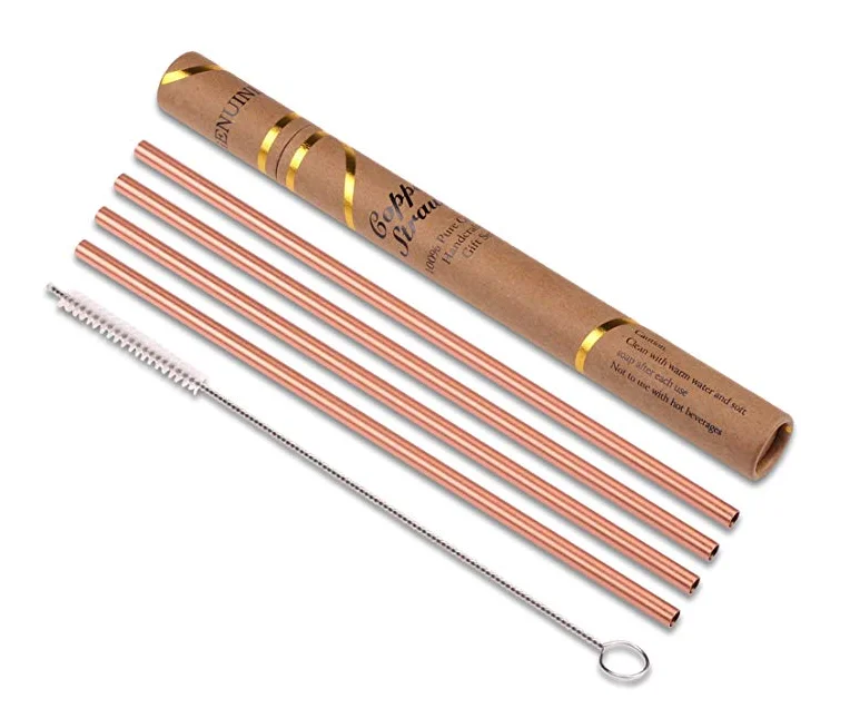 Stainless steel Straw long drinking Eco-friendly metal Straws rose gold black gold Red rainbow color straw