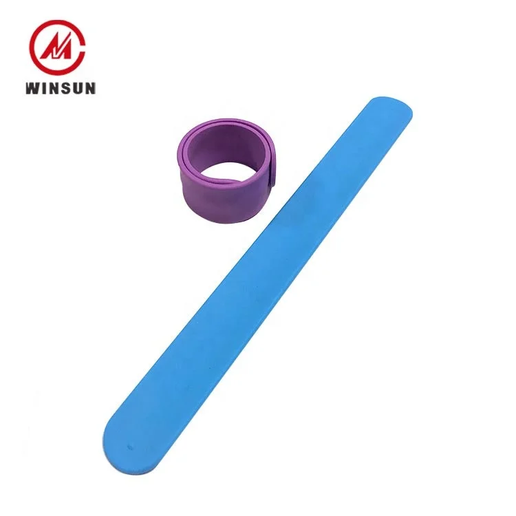 Custom Logo Silicone Slap Band, Colorful Rubber Silicone Ruler Slap Bracelet