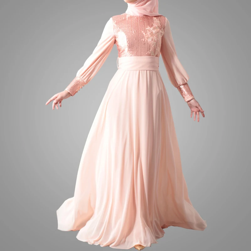 New Model Abaya In Dubai Popular Design Muslim Abaya Slim Long Dress Beautiful Sequins Islamic Clothing For Women