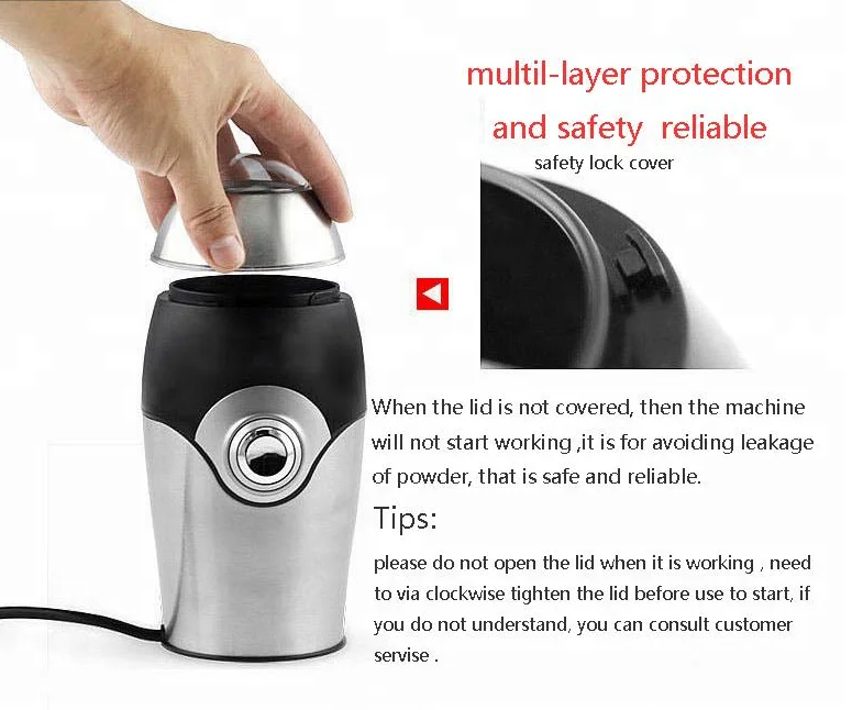 KWG-150 factory powerful motor high quality home appliance blade electric mini coffee grinder