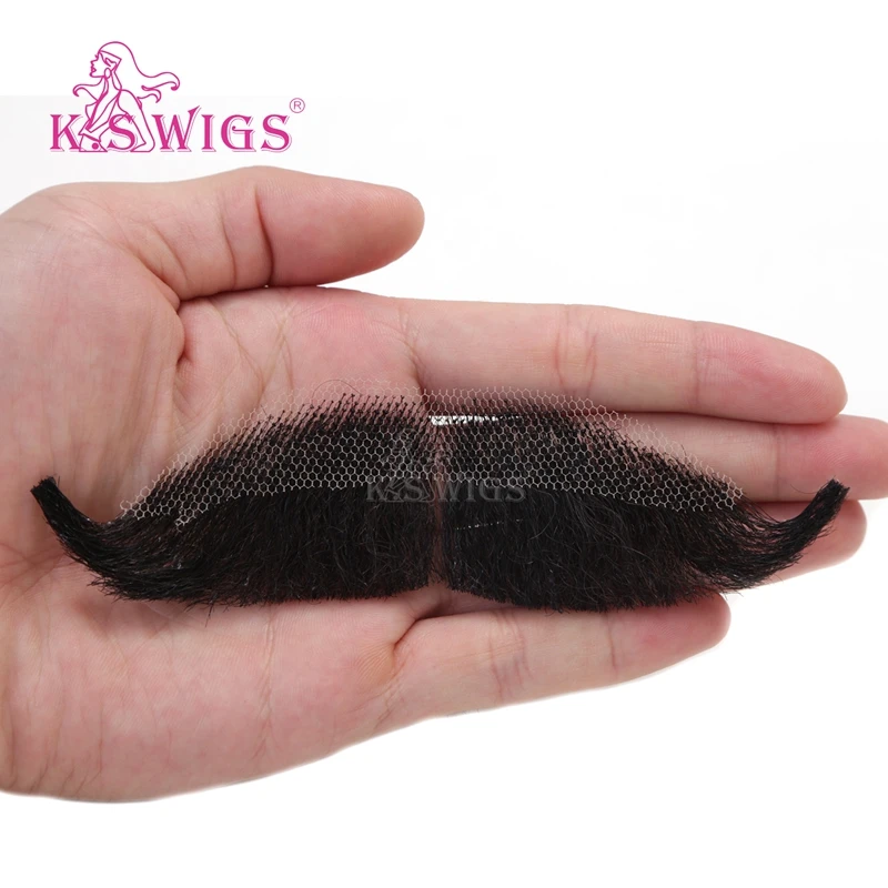 Парики K.S 100% человеческие волосы для мужчин ручной работы, искусственная борода