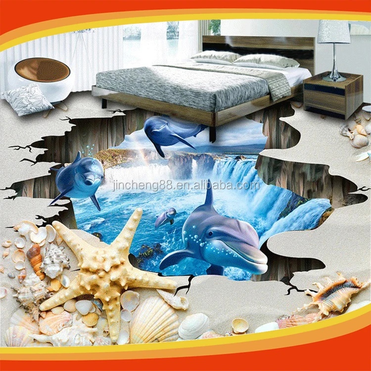 High Gloss Waterproof Mix Adhesive Self-level PVC Sticker 3D Epoxy Flooring Paint