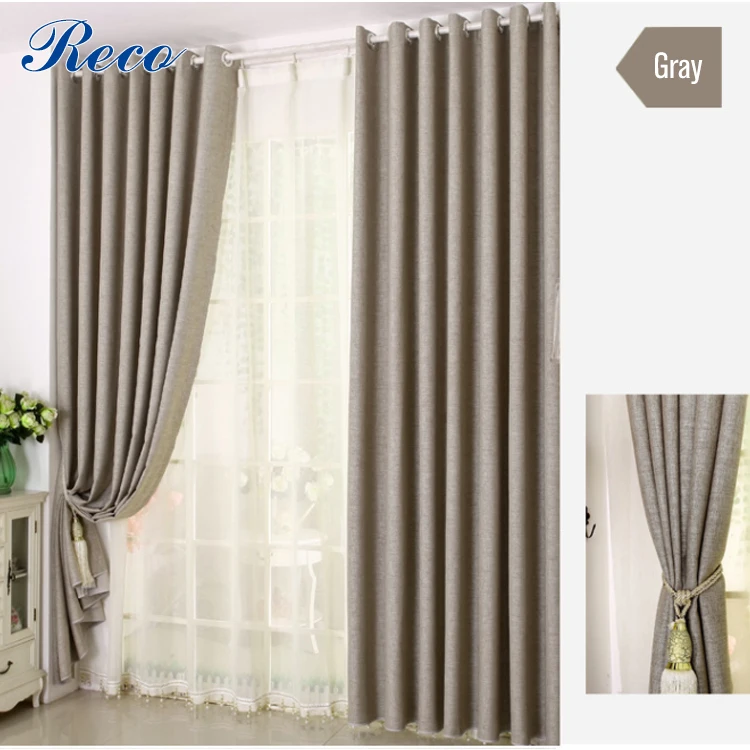 Pure Color Cotton and Linen Shade Window Curtain