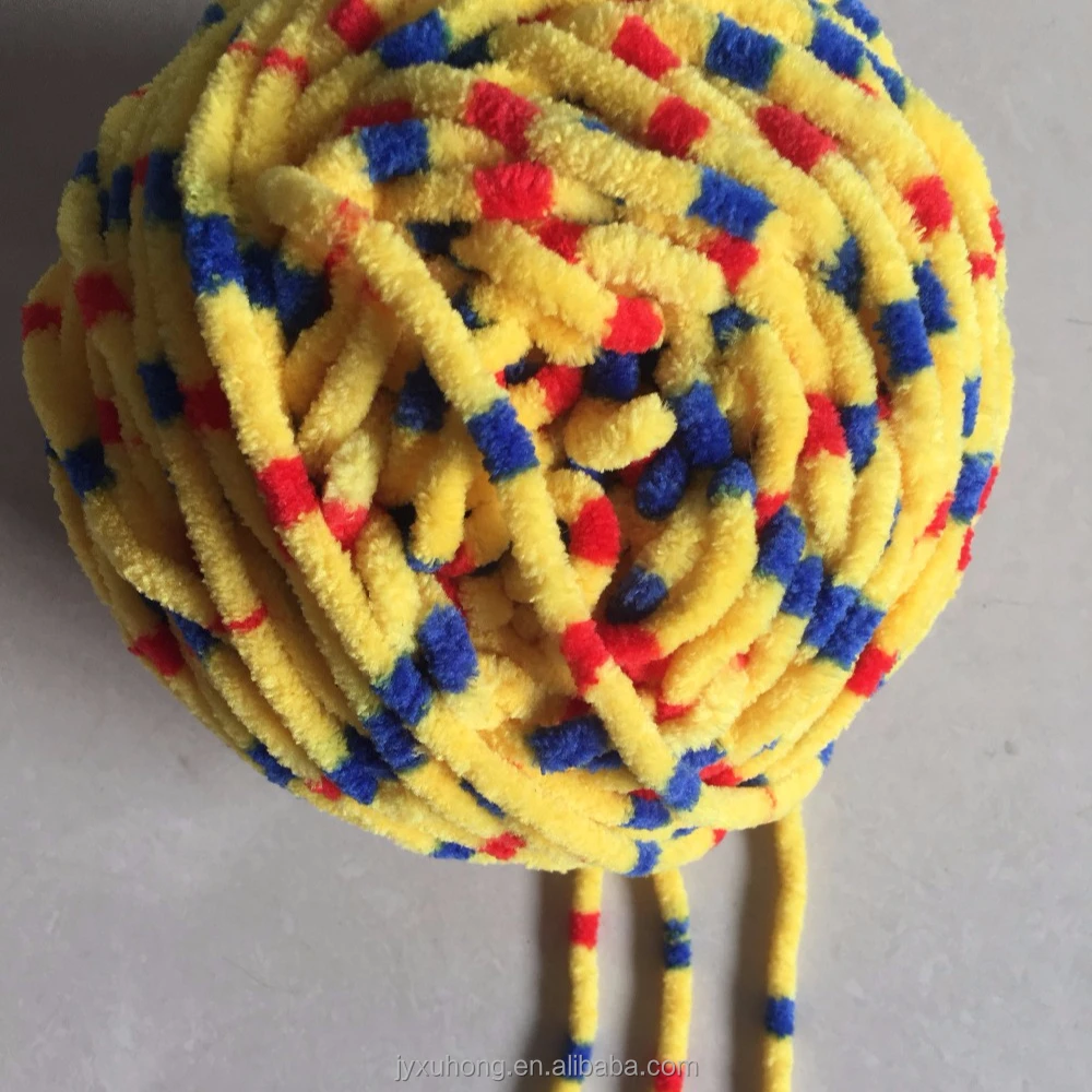 
Специальная окрашенная синель пряжа для вязания 