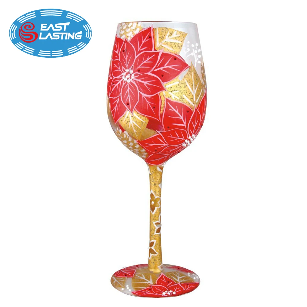 All purpose celebrating colored custom print wine glass pink