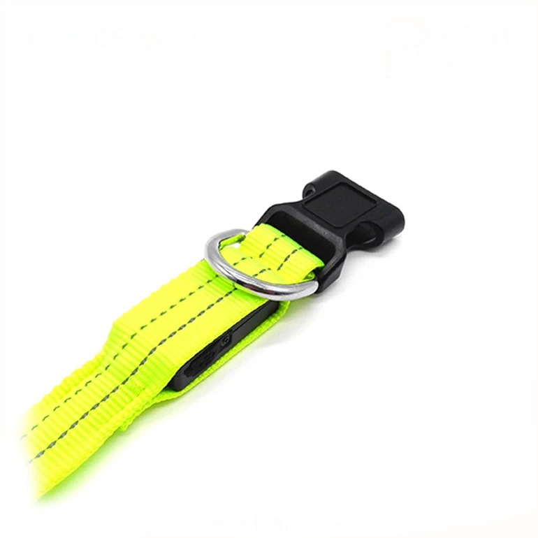 Pet Dogs Supplies Luminous Collars  Nylon LED Pet Dog Collar Night Safety Flashing Glow In The Dark