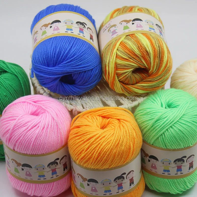 80% Organic Cotton 20% Milk Fiber Knitting Yarn Baby Milk Cotton Yarn