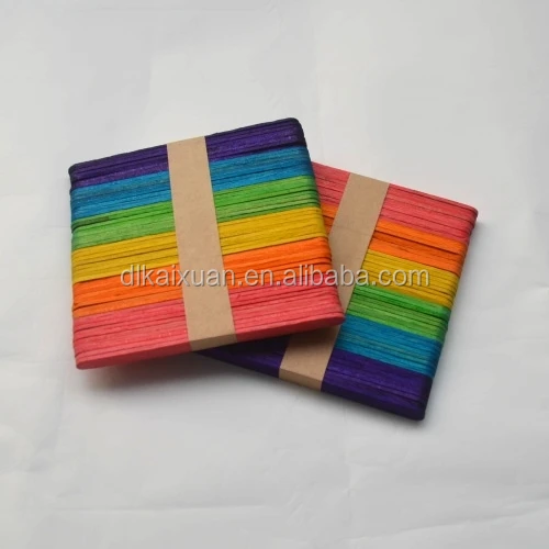 Craft Sticks Ice Cream Sticks High Quality Wooden Multicolored Colorful Wooden Wood Painted Art & Collectible Folk Art China