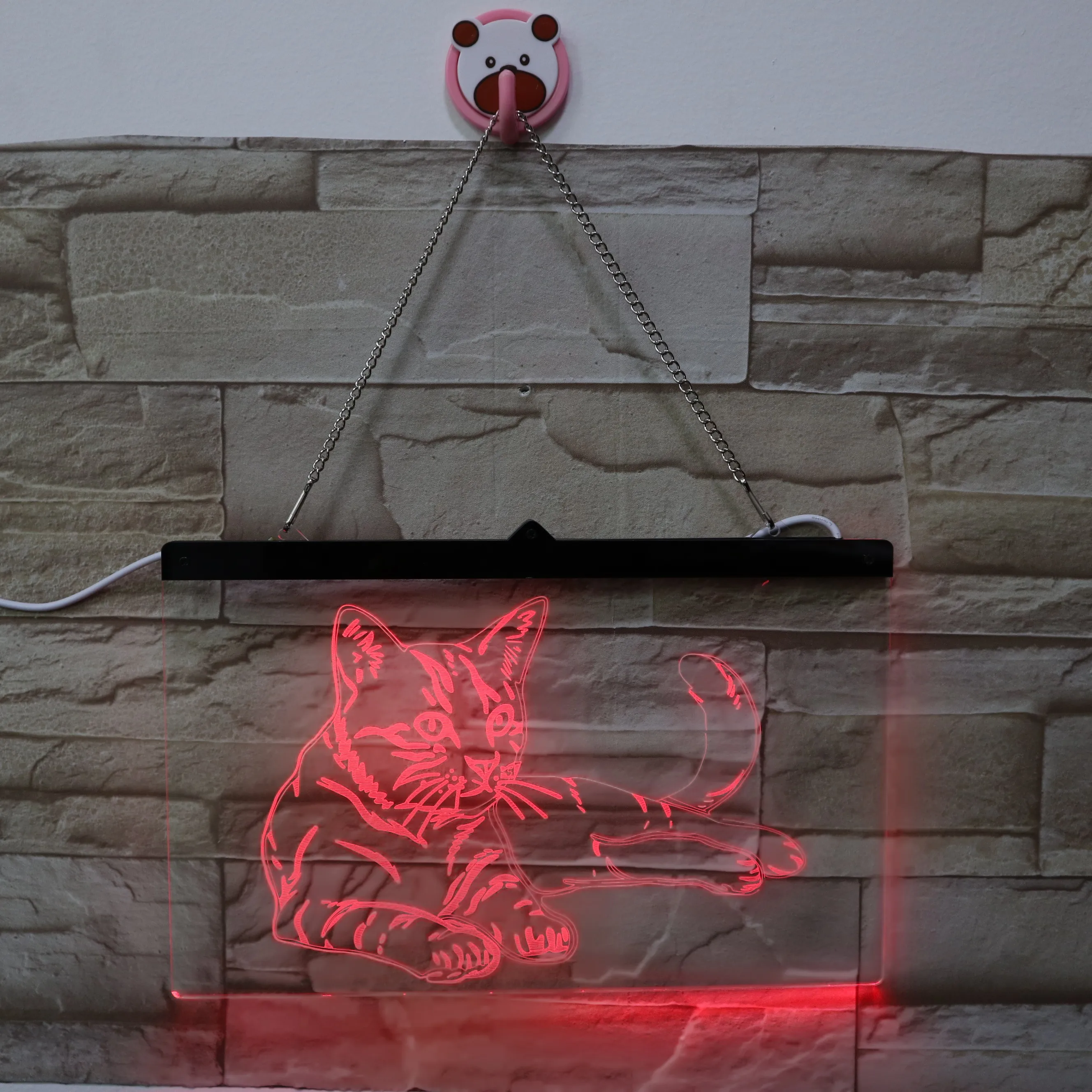 
Customized Hanging 3D Sign Lamp Signboard Light LED Light Cat 3D Illusion Lamp for Hotels Bars 