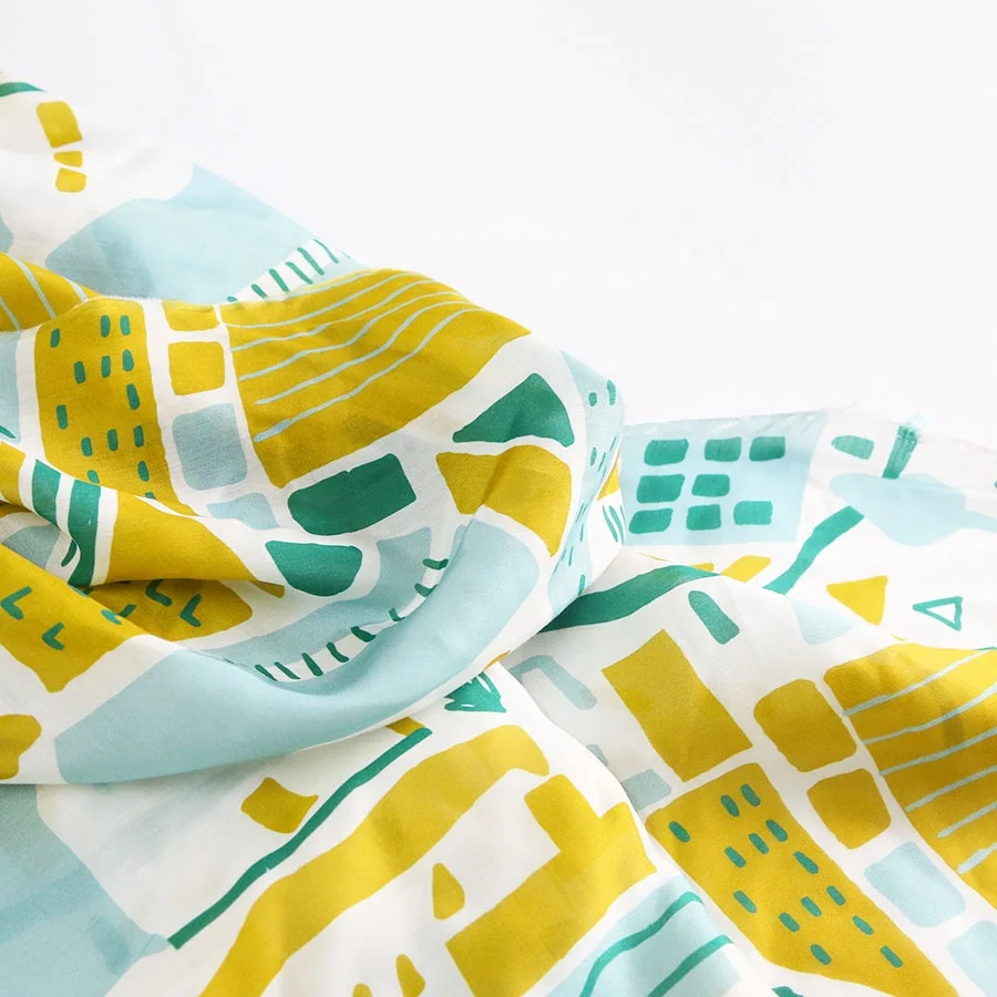 Digital printing on 100% silk habotai chiffon crepe de chine fabric for dress and scarves