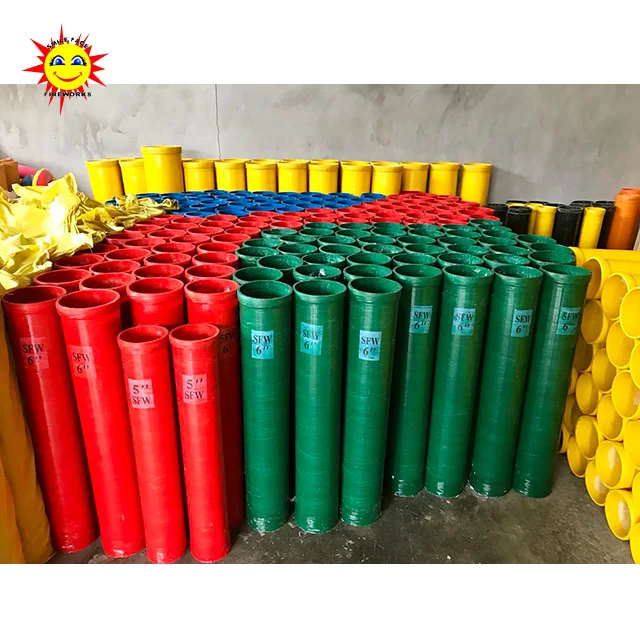 5" Mortar Tubes Liuyang Happiness High Quality Factory Price Shells Fireworks Display Fiberglass New Year Fiber Bag Packing