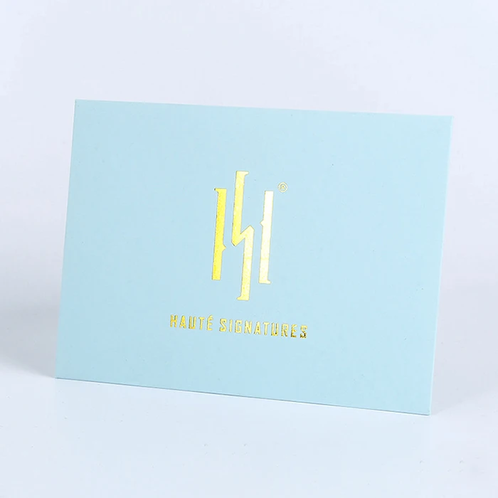 normal style gold foil logo matt black envelope with custom logo